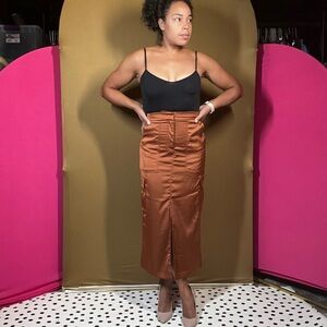 House of Harlow 1960 Bronze Pencil Skirt